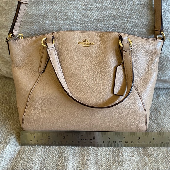 Coach Mini Kelsey Satchel Leather Crossbody Bag Pink Beige - Picture 10 of 16